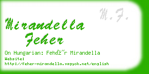 mirandella feher business card